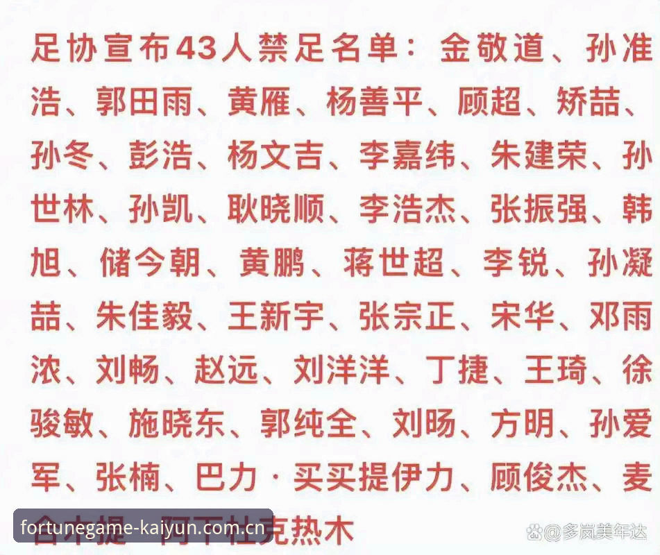 足协第三批禁足名单最新动态：17人终身禁赛，48人遭重罚，行业整顿持续深化